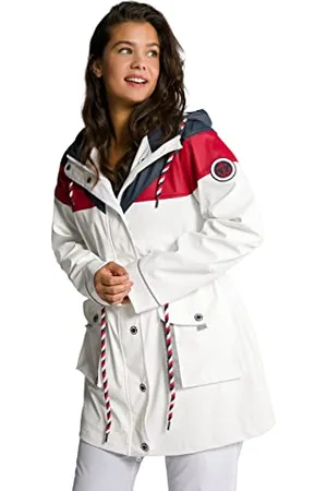 Ulla Popken Damen Friesenjacke, Colorblocking, 2-Wege-Zipper, Reflektoren Jacke, , 42-44