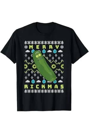 Rick and Morty Ugly Christmas T-Shirt - , S, Kurzarm, Unisex, Cartoon, Weihnachten, Merry Pickle Rickmas Design