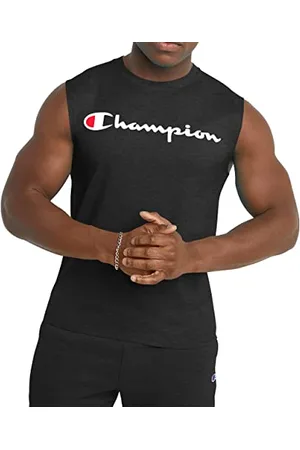 Champion Herren T-Shirt, Sleeveless, Tank, Classic Muscle Tee Top for Men (Reg. Or Big & Tall) Hemd, Schwarze Schrift, XX-Large