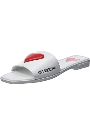 Moschino Damen Sabot Hausschuh, Bianco, 37 EU