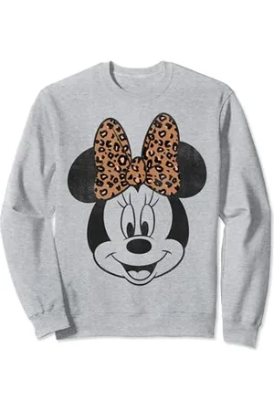 Disney Minnie Mouse Distressed Vintage Leopard Bow Face V2 Sweatshirt