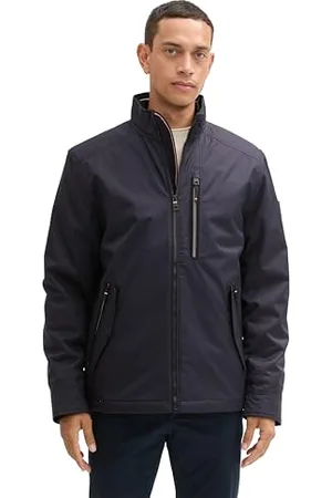 TOM TAILOR Herren 1042476 Gepolsterte Jacke mit Stehkragen, 10668-Sky Captain Blue, 3XL