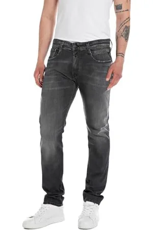 Replay Herren Jeans Anbass Slim-Fit Bio, (Grau), 38W / 34L