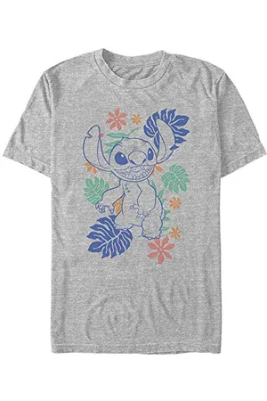 Disney Unisex Lilo & Stitch Retro Tropical Tonal Stitch Organic Short Sleeve T-shirt T-Shirt, , XXL