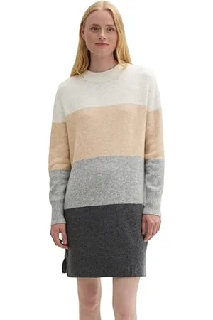 TOM TAILOR Damen Mini Strickkleid, , L