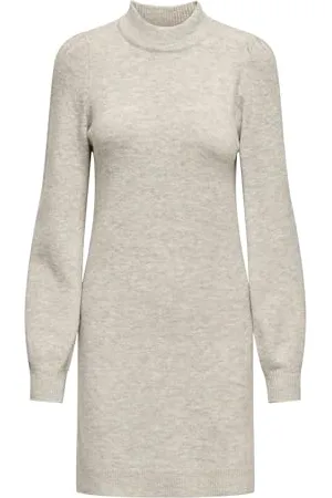 JDY Damen Strickkleid Loose fit hoch geschlossen voluminöse Ärmel kurz, Farben: , Größe:S