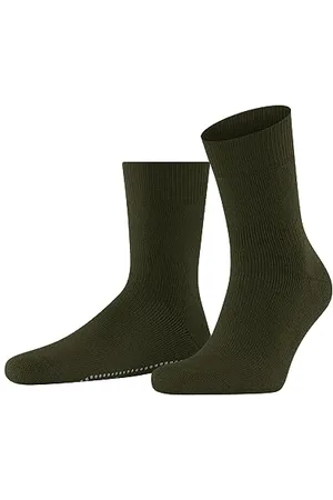 Falke Herren Stoppersocken Homepads M HP Wolle Baumwolle rutschhemmende Noppen 1 Paar, Grün (Artichoke 7436), 35-38