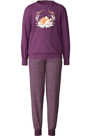 Calida Kids Mädchen Bündchen-Pyjama Kinder, aus 100% Bio-Baumwolle, mit weichen Rippbündchen an den Abschlüssen