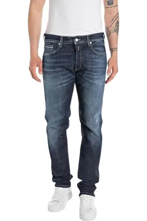 Replay Herren Jeans Grover Straight-Fit, Blau , 34W / 30L