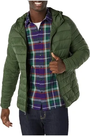 Amazon Herren Leichte, Wasserabweisende, verstaubare Kapuzenjacke, , XS
