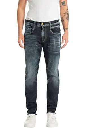 Replay Herren Jeans Anbass Slim-Fit, Blau , 34W / 30L