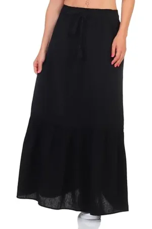 VERO MODA Damen Maxi Rock VMPretty Langer Sommerrock Boho 10311167 Black M