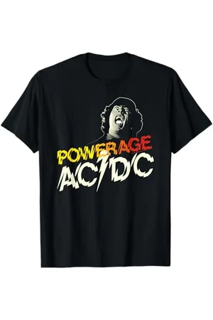 AC/DC Powerage Angus T-Shirt, Herren, , S, Klassisch, Logo, Crew-Ausschnitt, Pull-On, 1 Count, EU 16-16.5, T-Shirt