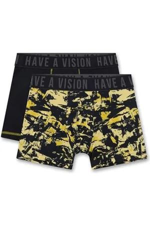 Sanetta Jungen-Hipshorts (Doppelpack) Dunkelblau & Camouflage | Hochwertige und nachhaltige Unterhose für Jungen aus Bio-Baumwolle. Inhalt: 2er Set Unterwäsche für Jungen 140