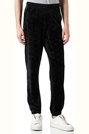 Southpole Herren SP049- AOP Velour Pants Hose, Black, L