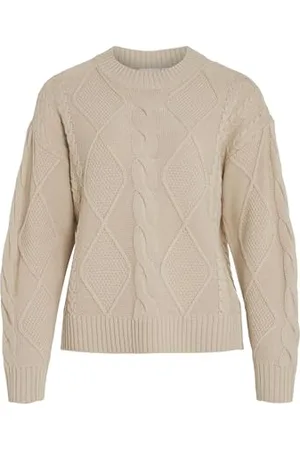VILA VILOU O-Neck L/S Cable Knit TOP - NOOS