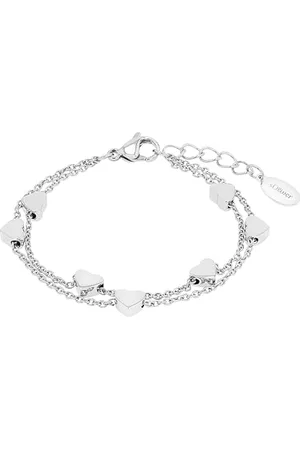QS by s.Oliver Armband mit Herzen für Mädchen, Edelstahl, Länge: 14-16 cm