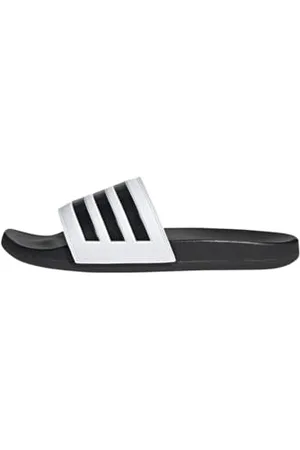 adidas Unisex Adilette Comfort Slides, Cloud White / Core Black / Core Black, 44.5 EU
