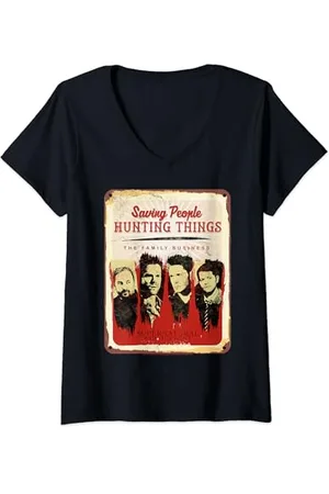 Supernatural Family Business Sign T-Shirt mit V-Ausschnitt