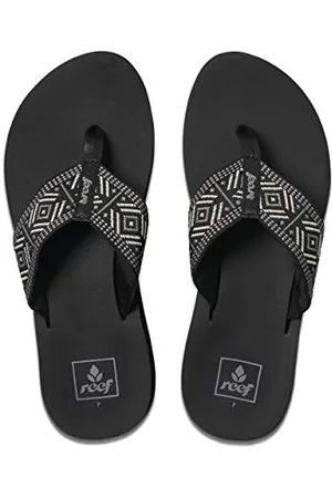 Reef Damen Spring Woven Flipflop, Black/White, 37.5 EU