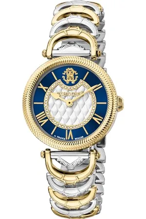 Roberto Cavalli Damen Analog Quarz Uhr mit Edelstahl Armband RV1L138M0061