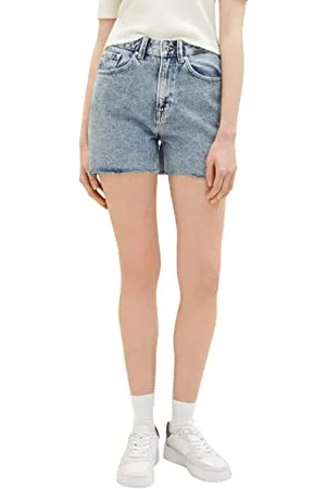 TOM TAILOR Damen 1035886 Mom Jeans Shorts, 10126-Acid Washed Blue Denim, XS