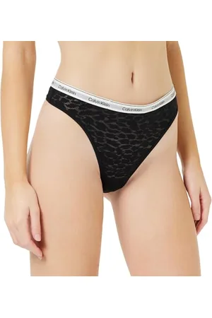 Calvin Klein Damen String High Leg Thong mit Spitze, , L