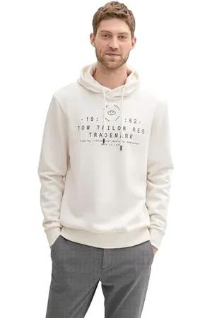 TOM TAILOR Herren Hoodie Sweatshirt mit Logo-Print, , XXL
