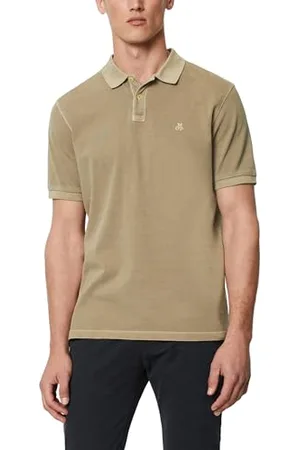 Marc O’ Polo Marc OߴPolo Herren Kurzarm-Poloshirt aus Bio-Baumwolle Regular Fit, Beige (Charleston Gray), S