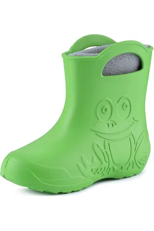 Ladeheid Eva Kinder Jungen Mädchen Gummistiefel Regenschuhe gefüttert LA-CA-03 (Grün/Grau, 24/25 EU)