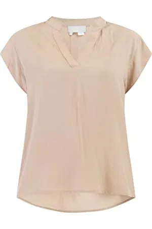 Risa Damen Bluse Kurzarm V-Ausschnitt Freizeit, M
