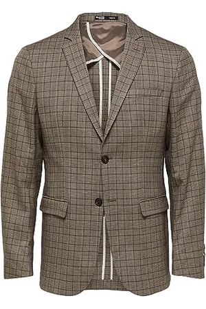 SELECTED SELECTED HOMME Herren Slhslim-mylologan Brwn Check Blz B Noos, , 50