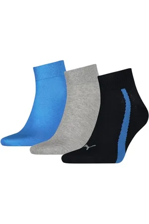PUMA Unisex Quarter Socken, Marineblau/Grau/Blau, 35/38 (3er Pack)