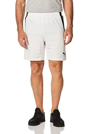PUMA Herren Teamliga Shorts, Weiß Schwarz, Klein