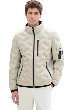TOM TAILOR Herren 1041309 Hybrid Jacke mit Kapuze im Stehkragen, 26199-Beige Alfalfa, S