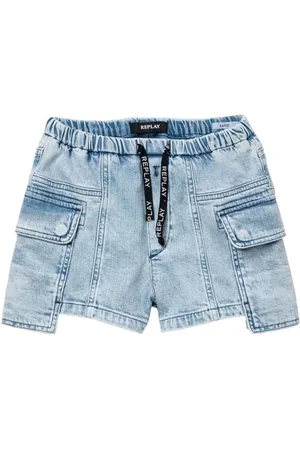 Replay Mädchen Jeans Shorts mit Stretch, (Blau), 10 Jahre