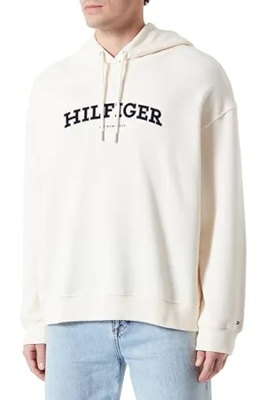 Tommy Hilfiger Damen Hoodie Crv Monotype Varsity Hoodie mit Kapuze, Weiß (Calico), 48