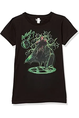 Marvel Little, Big Strange Green Girls Short Sleeve Tee Shirt, Black, Small
