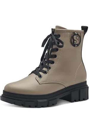 QS by s.Oliver Damen Stiefeletten ohne Absatz zum Schnüren Vegan, Braun (Taupe), 38 EU