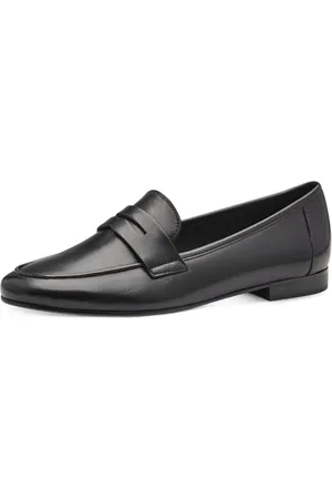 Marco Tozzi Damen Slipper aus Leder mit Blockabsatz, (Black), 41 EU