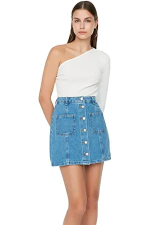 Trendyol Damen Mini A-Linie Denim Rock, , 36
