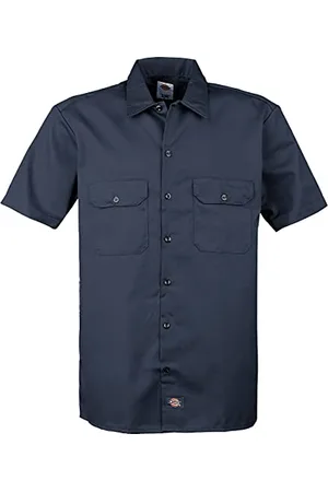 Dickies Herren Regular Fit Freizeit Hemd Shrt/S Work Shirt, Kurzarm, Blau (Navy Blue NV), Gr. XXX-Large (Herstellergröße: 3XL)