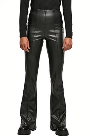 Urban classics Damen Ladies Synthetic Leather Flared Pants, , 3XL EU