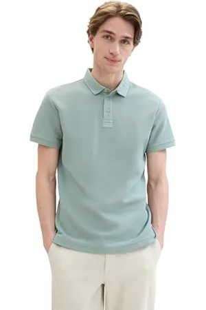 TOM TAILOR Herren Basic Poloshirt mit Struktur, light ice blue, XXL