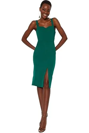 Trendyol Damen Slim Bodycon Karrée-Ausschnitt Webstoff Kleid, , 42