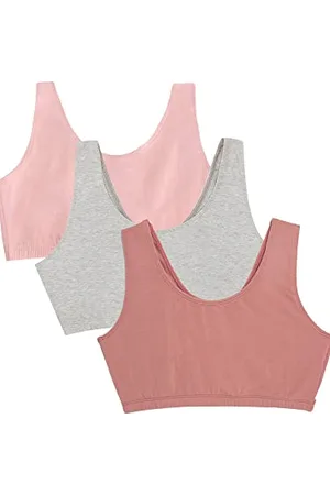 Fruit Of The Loom Damen Cotton Tank Bra for Women-Ultimate Comfort & Breathable Fit Sport-BH, Undurchsichtige, , 95 (3er Pack)