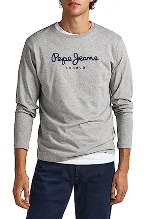 Pepe Jeans Herren Eggo Long T-Shirt, Grau Marl, S