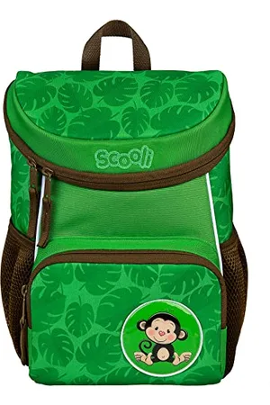 SCOOLI Kindergartenrucksack mit Abnehmbarer Brustgurt Jungen und Mädchen I Ergonomischer Vorschulrucksack für die Kita I viel Stauraum geringes Gewicht, AFFE Max