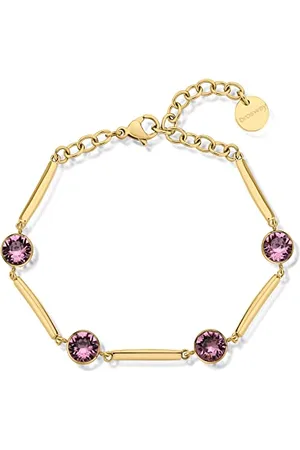 Brosway Damen Armband AFFINITY aus Edelstahl mit 14K-vergoldeter-PVD-Beschichtung, verziert mit Kristallen, Länge: 18,5 cm, BFF163