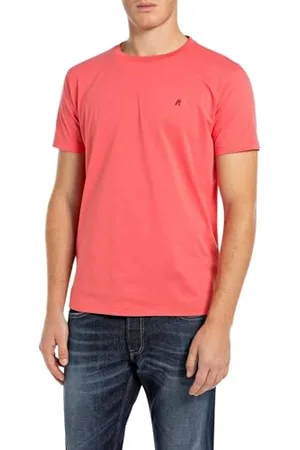Replay Herren T-Shirt Kurzarm Basic, Orange (Spicy Orange 556), M